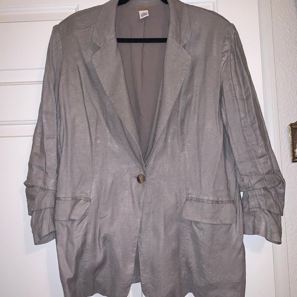 Magaschoni grey linen blazer - Picture 1 of 3